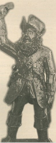 Bronze pirate statue commissioned in Furman Clark's likeness.