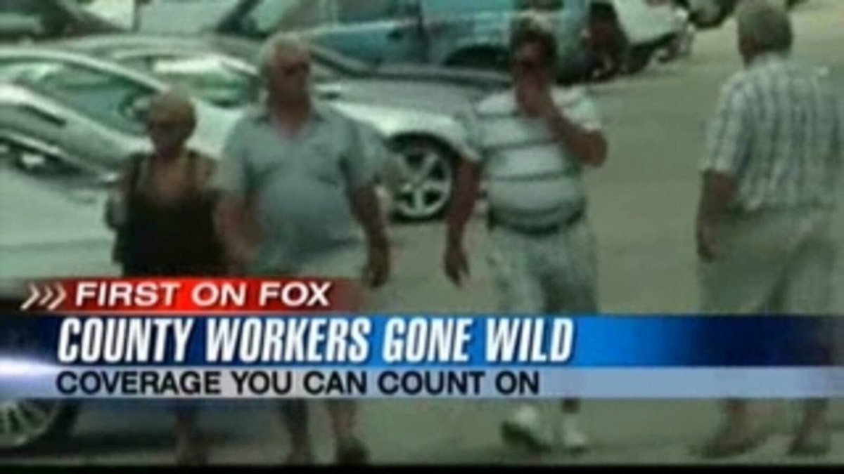 News footage from County Workers Gone Wild coverage.